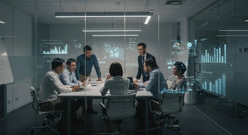 small business having a meeting